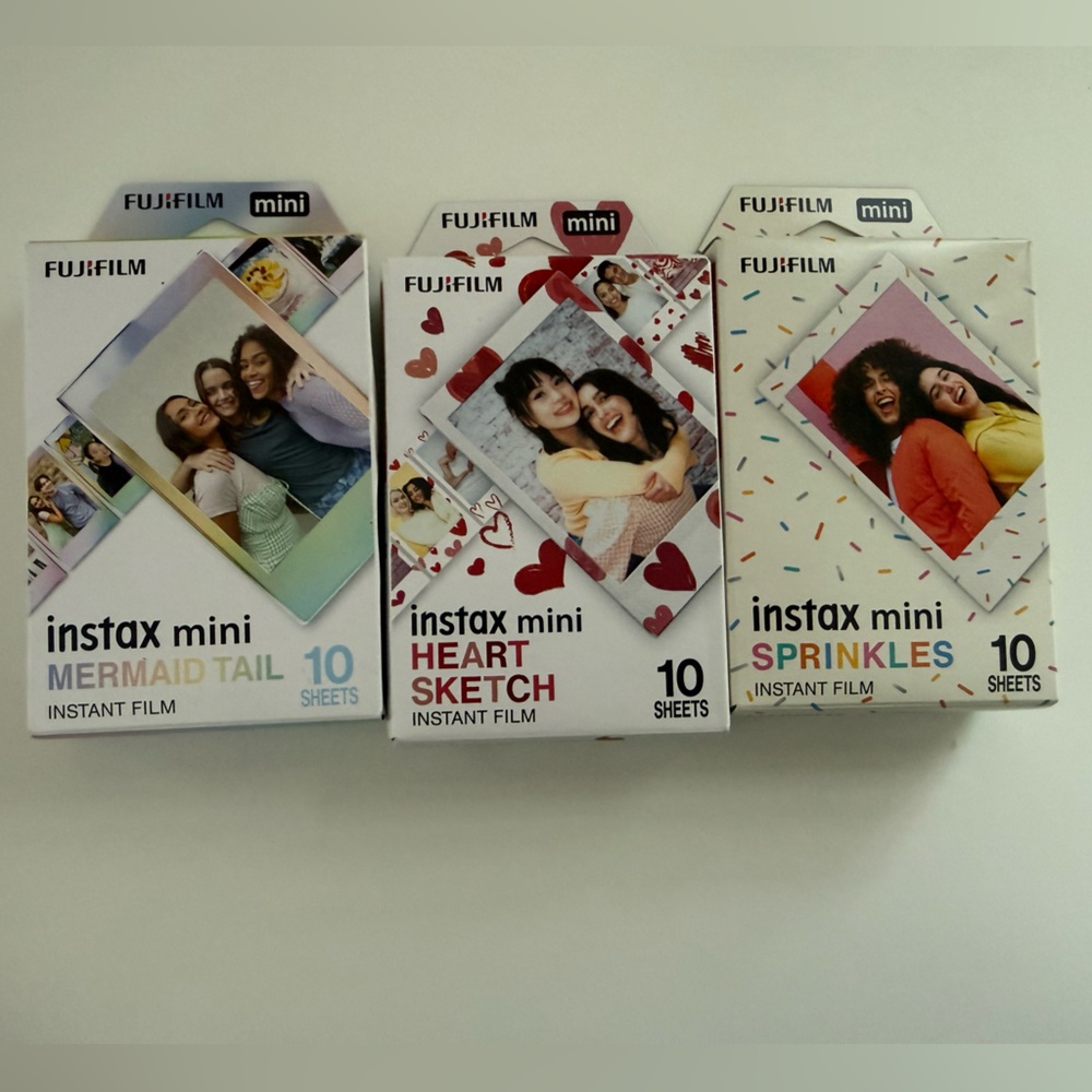 Fujifilm Instax Mini Film Trio Pack - Total, Heart Sketch, Sprinkles
